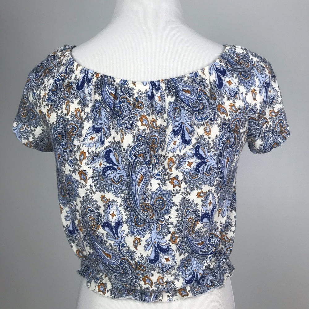 Patterned cropped blouse - Picture 5 of 7